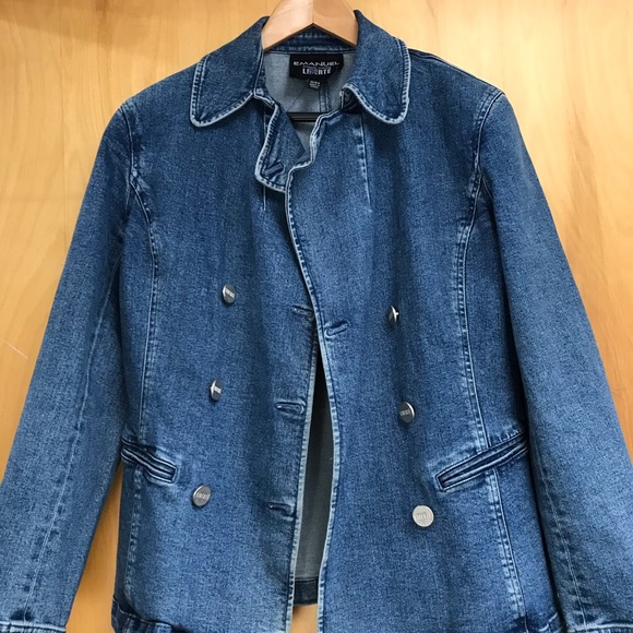 Vintage Emanuel Ungaro LIBERTE denim blazer jacket size  10 - Picture 7 of 12